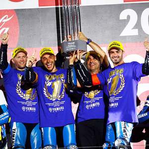 <b>David Checa, Niccolò Canepa, Christophe Guyot et Mike Di Meglio (photo Yamaha Racing)</b> <b>David Checa, Niccolò Canepa, Christophe Guyot et Mike Di Meglio (photo Yamaha Racing)</b>