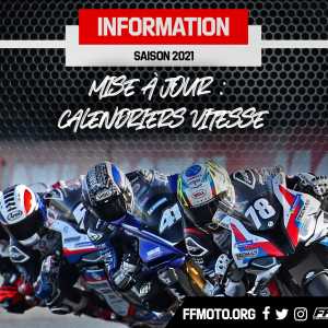 Mise à jour des calendriers vitesse 2021 Mise à jour des calendriers vtesse 2021