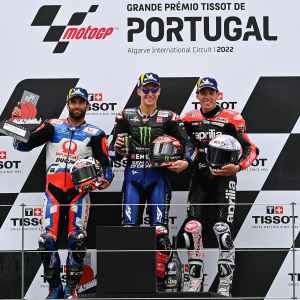Podium : Johann Zarco, Fabio Quartararo et Aleix Espargaro (photo MotoGP.com)