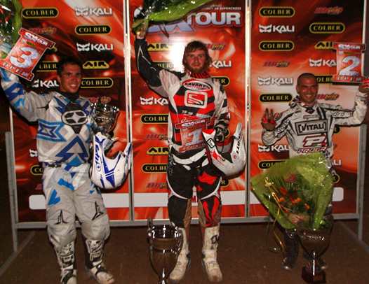 <b>Podium Open : Adrien Lopes – Honda, Cyrille Coulon – Suzuki et Davide Degli Esposti – Suzuki (photo Nicolas Provot)</b>