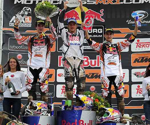 <b>Podium MX2 : Marvin Musquin - KTM à droite (photo Youthstream)</b>