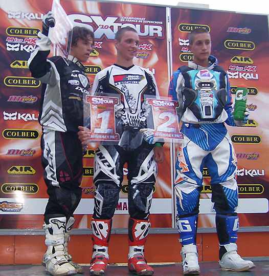 <b>Podium Juniors avec de gauche à droite : Frédéric Guérin, Mickaël Levreau et Josselin Pecout (photo Orgacom)</b>