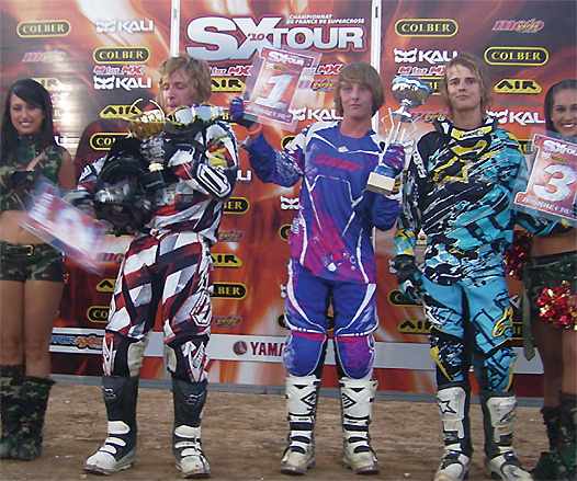 <b>Podium Juniors : Antoine Charrault - KTM, Théo Roptin - Yamaha et Tanguy Egler - Yamaha (photo Orgacom)</b>