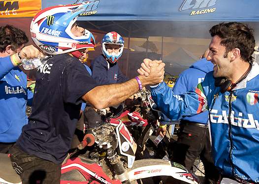 <b>Sincères félicitations de Salvini à Antoine Méo (photo Mathieu Talayssat)</b>