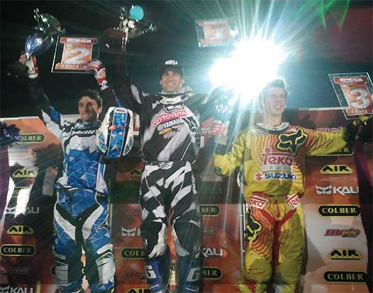 <b>Christophe Martin - Honda, Justin Brayton - Yamaha, Arnaud Tonus - Suzuki (photo Orgacom)</b>