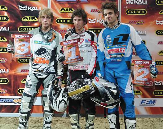 <b>Killian Auberson - KTM, Maxime Desprey - Yamaha, Alexis Gaudrée - Yamaha, les grands animateurs de la Junior Cup (photo Orgacom)</b>