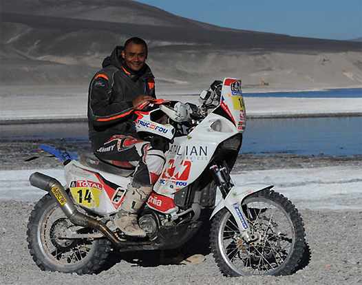 <b>Le Franco-Malien Alain Duclos – Aprilia – 9e de l’étape et 29e du provisoire (photo ASO)</b>