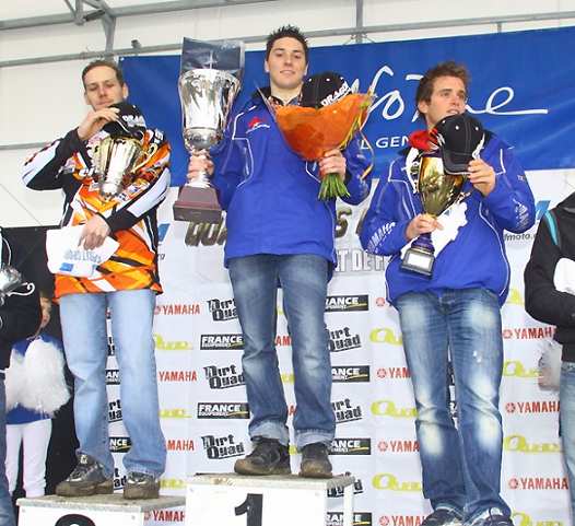 <b>Podium final : Davy Brems – Ligier, Antoine Cheurlin - Yamaha et Mathieu Ternynck – Yamaha (photo Quadlib.com)</b>