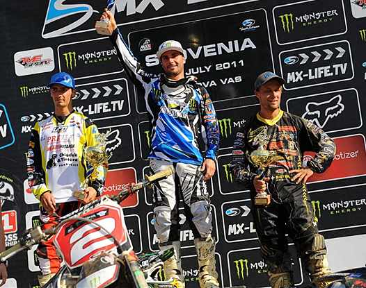 <b>Podium MX3 : Milko Potisek – Honda, Julien Bill – Honda et Antti Pyrhonen - Honda (photo Youthstream)</b>