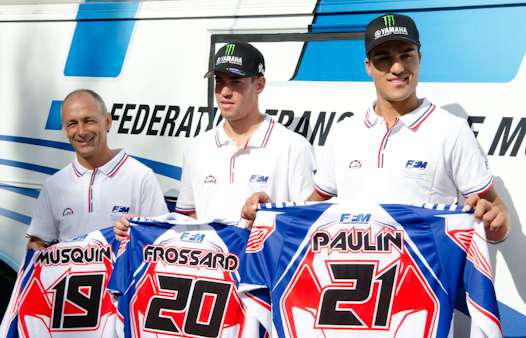 <b>Olivier Robert, Entraineur National, Steven Frossard - Yamaha et Gautier Paulin - Yamaha (photo Romain Nicolas/FFM)</b>
