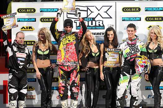 <b>Podium : Nicolas Aubin - Honda, Alexandre Rouis - Honda et Cédric Soubeyras - Honda (photo Pascal Haudiquert/Mediacross)</b>