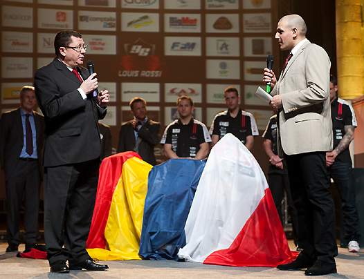 <b>Jacques Bolle - Président de la FFM et Gilles Della Posta - Eurosport (photo Didier Houisse)</b>