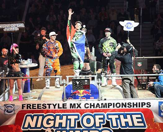 <b>Podium 1 : Javier Villegas - Yamaha, Rémy Bizouard - Honda et Brice Izzo - Yamaha (photo FIM)</b>