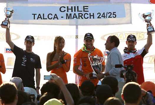 <b>Podium E1 samedi : Marc Bourgeois - Yamaha-EEAT FFM, Antoine Méo - KTM et Rodrig Thain - HM Honda (photo ABC Communication)</b>