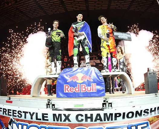 <b>Podium 1 : Brice Izzo - Yamaha, Rémi Bizouard - Honda et Libor Podmol - Yamaha (photo FIM)</b>
