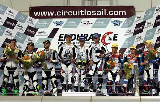 <b>Podium des 8 Heures de Doha (photo MotoRacingLive.com/Michelin)</b>