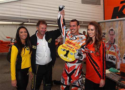 <b>Alain Blanchard - Promoteur du EWC et Christophe Nambotin - KTM, nouveau Champion du Monde E3 2012 (photo ABC Communication)</b>