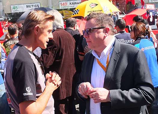 <b>Hervé Moineau - Team Manager de la Suzuki du Team Motors Events AMT Assurances et Jacques Bolle - Président de la FFM (photo Luc Guillaume)</b>