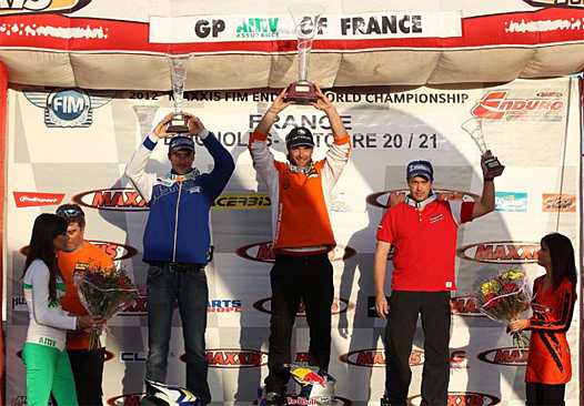 <b>Podium E2 : Pierre-Alexandre Renet – Husaberg, Johnny Aubert – KTM et Juha Salminen - HVA (photo ABC Com)</b>