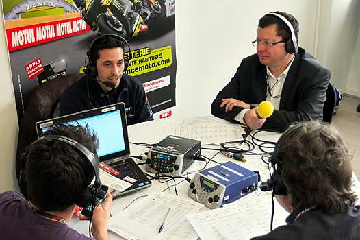 <b>Jacques Bolle - Président de la FFM avec Alexis Masbou - FTR-Ongetta-Rivacold chez RMC (photo Yume.com)</b>