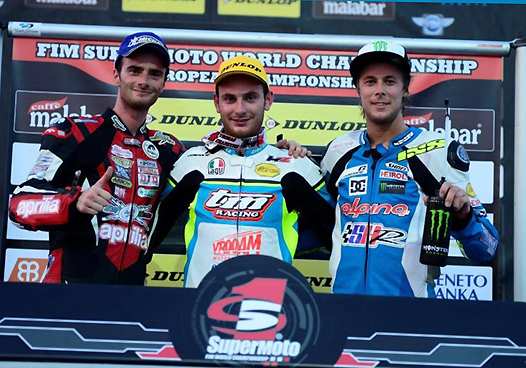 <b>Podium S1 : Adrien Chareyre - Aprilia, Thomas Chareyre - TM et Mauno Hermunen - TM (photo Youthstream)</b>