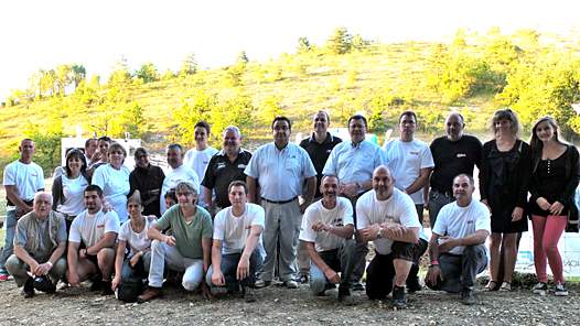 <b>Une partie de l'équipe organisatrice accompagnée des dirigeants fédéraux et du Président Jacques Bolle (photo Yume.com)</b>