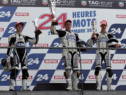 <b>Podium : Aaron Huet - Yamaha, Anthony Dumont - Yamaha et Martin Bellembois - Yamaha (photo Jean-Paul Ancion/FFM)</b>