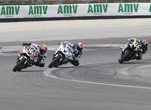 <b>Pirelli 600 : Morgan Berchet #63 - Yamaha, Thibaut Gourin #94 - Yamaha et Hugo Clère #11 - Yamaha (photo Gérard Delio/Photopress)</b>