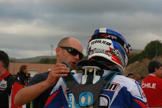 <b>Frédéric Lambert - Responsable de l’Equipe Junior et Swan Servajean - Yamaha-Equipe Junior (photo Bénédicte Simon/FFM)</b>