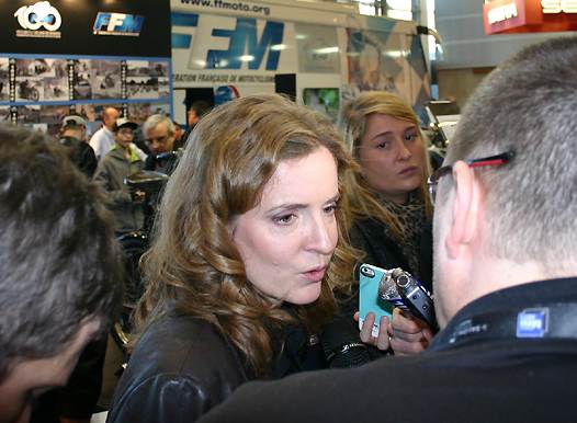 <b>Nathalie Kosciusko-Morizet lors de son point presse sur le stand de la FFM (photo FFM)</b>