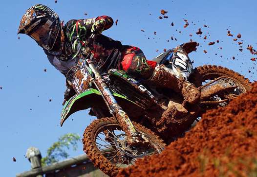 <b>Livia Lancelot - Kawasaki, seule femme engagée en MX2 au milieu des hommes (photo KRT)</b>