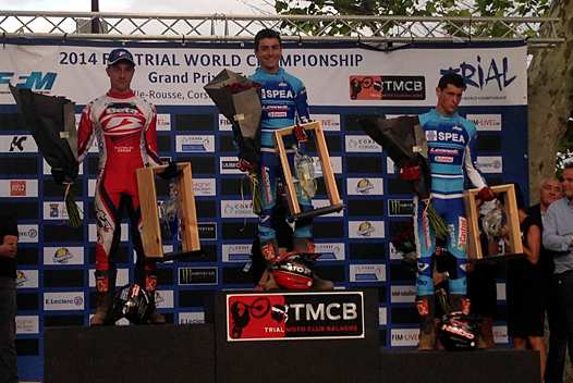 <b>Podium Coupe du Monde : Quentin Carles de Caudemberg - Beta, Jaime Busto - Beta et Oriol Noguera - Honda (photo FFM)</b>