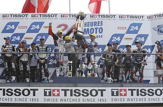 <b>Le podium de la 37e édition des 24 Heures Moto (photo FIM)</b>