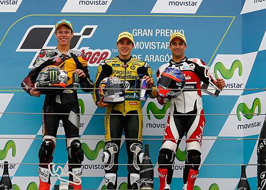 <b>Esteve Rabat - Kalex-Marc VDS Racing Team, Maverick Vinales - Kalex-Paginas Amarillas HP 40 et Johann Zarco - Suter-AirAsia Caterham Moto Racing (photo MotoGP.com)</b>