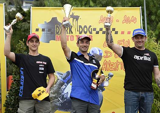 <b>Podium Scratch et Multicylindre : Sébastien Lagut - Triumph, Denis Bouan - Yamaha et Laurent Filleton - Aprilia (photo www.moto-tour.com)</b>