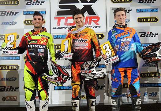 <b>Podium SX2 : Josse Sallefranque - Honda SR, Thomas Do - Honda SMX et Yannis Irsuti - Yamaha Reptil (photo Orgacom)</b>