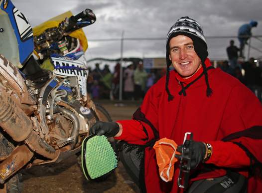 <b>Xavier De Soultrait - Yamaha au bivouac d'Uyuni dimanche soir (photo DPPI)</b>