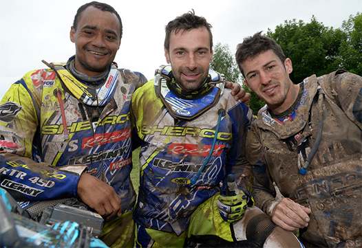 <b>Alain Duclos - Sherco, Fabien Planet - Sherco et Olivier Pain - Yamaha (photo DPPI)</b>