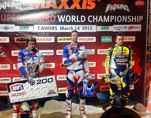 <b>Podium Junior : Manuel Lettenbichler - KTM, Ty Tremaine - KTM et Cédric Tempier - Sherco (photo ABC Com)</b>