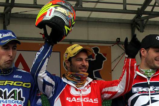 <b>Podium Experts : Alexandre Ferrer - Sherco, Loris Gubian - Gas Gas et Benoit Dagnicourt - Beta (photo www.trial-france.</b>fr)