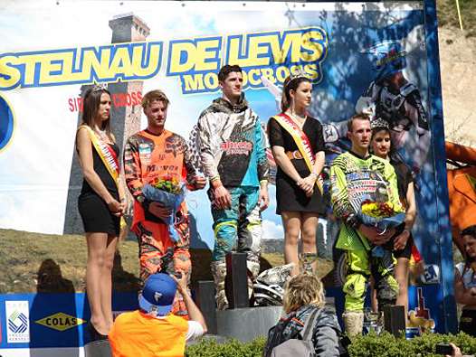 <b>Podium : Andrea Cesari Junior - KTM, Edgars Mengelis - Yamaha et Yoann Gillouin - Yamaha (photo www.mx-castelnaudelevis.fr)</b>