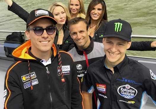 <b>Loris Baz - MotoGP Forward-Yamaha, Johann Zarco - Moto2 Kalex-Honda et Fabio Quartararo - Moto3 Honda (photo MotoGP.com)</b>