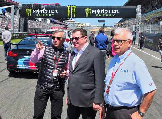 <b>Claude Michy - promoteur/organisateur du Monster Energy Grand Prix de France, Jacques Bolle - Président de la FFM et Patrick Coutant - Président de la Commission Nationale de Vitesse FFM (photo Luc Guillaume)</b>
