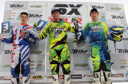 <b>Podium Freegun Junior Cup : Zachary Pichon - Yamaha, Anthony Bourdon - Yamaha et Mathys Boisramé - Yamaha</b>