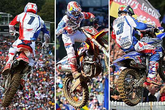<b>Gautier Paulin - Honda, Marvin Musquin - KTM et Romain Febvre - Yamaha</b>