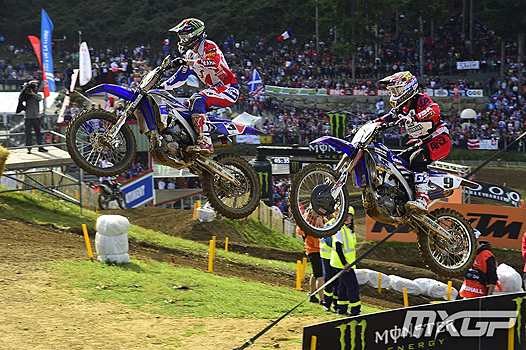 <b>Romain Febvre - Yamaha devant l'Américain Cooper Webb - Yamaha (photo MXGP.com)</b>
