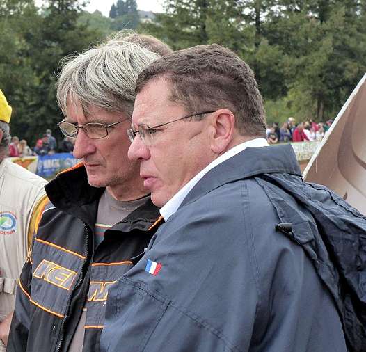 <b>Jean-Luc Fouchet - co-organisateur de l'épreuve, en compagnie de Jacques Bolle - Président de la FFM (photo Luc Guillaume)</b>