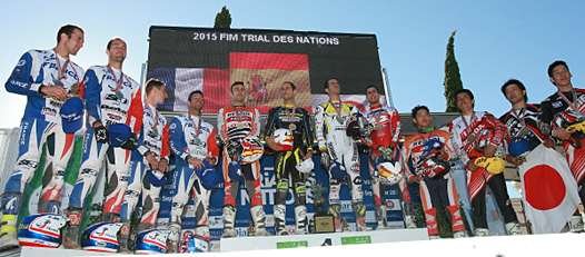 <b>Le podium du Trial des Nations 2015 : France, Espagne et Japon (photo Bénédicte Simon)</b>