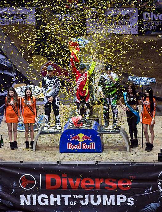 <b>Podium : Rob Adelberg - Yamaha, Maikel Melero - KTM et Rémi Bizouard - Kawasaki (photo nightofthejumps.com)</b>