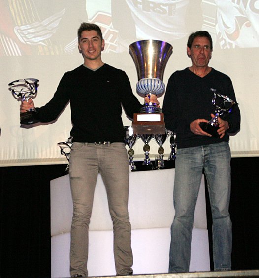 <b>Jérémy Carpentier - Honda, Champion d'Europe d'Enduro E2/E3 Junior et Fred Weill - Entraineur National (photo Jean-Paul Ancion/FFM)</b>